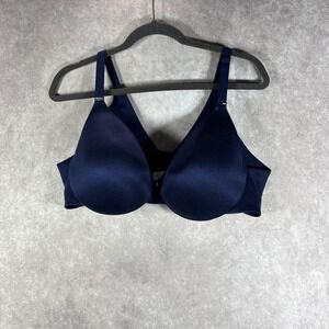 Cacique Bra Womens Size 42C Navy Blue Back Smoother Lightly Lined Full Coverage